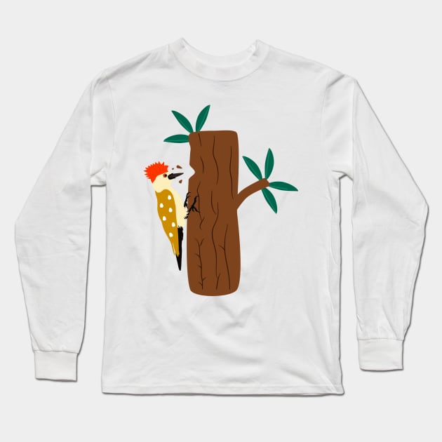 Colorful Woodpecker Long Sleeve T-Shirt by LulululuPainting